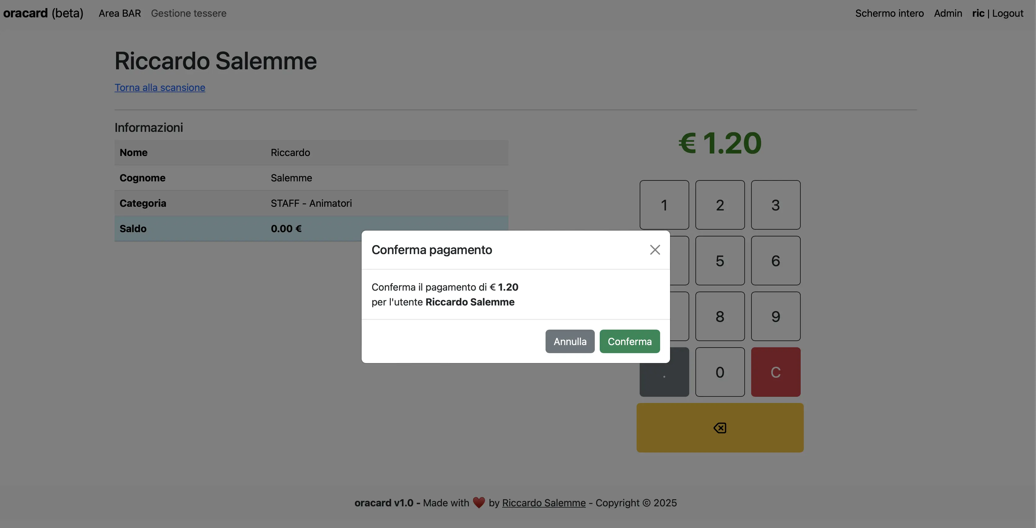 Conferma transazione